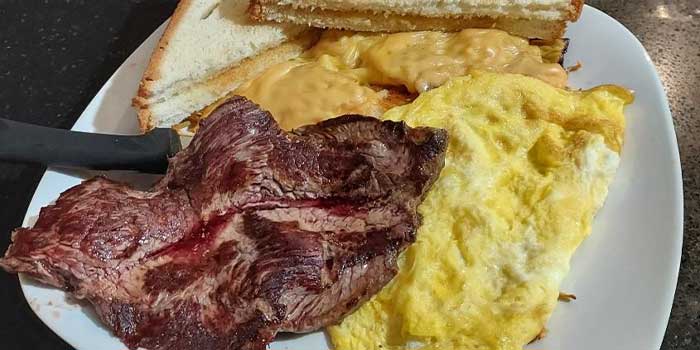 Enjoy steak and eggs your way with toast among other delicious breakfast platters at The Flagstone in Appleton WI.