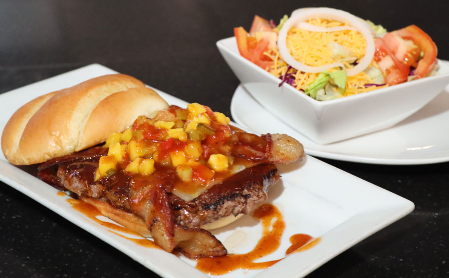 Caribbean Beach Burger from Flagstone Bar and Grill is the july 2026 burger of the month