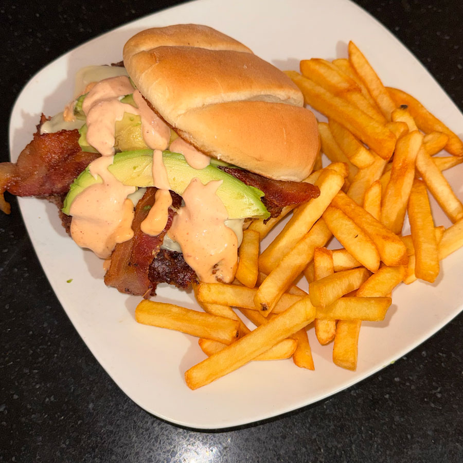 Avocado Chorizo Burger from Flagstone August 2026 burger of the month